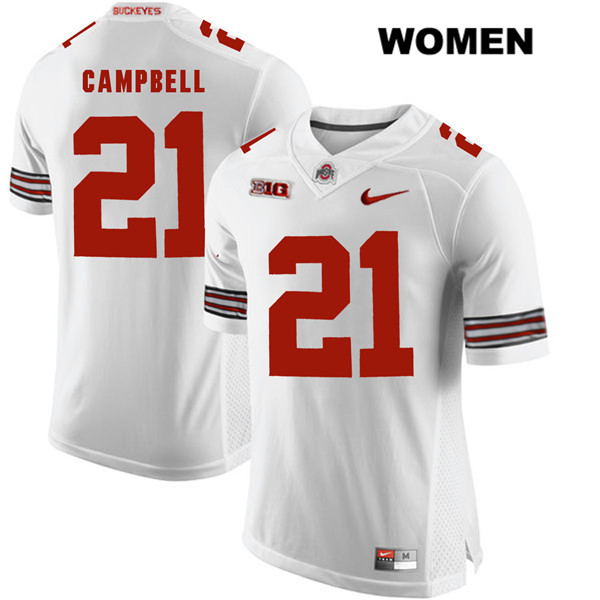 Ohio State Buckeyes Women's Parris Campbell #21 White Authentic Nike College NCAA Stitched Football Jersey FR19W80VO